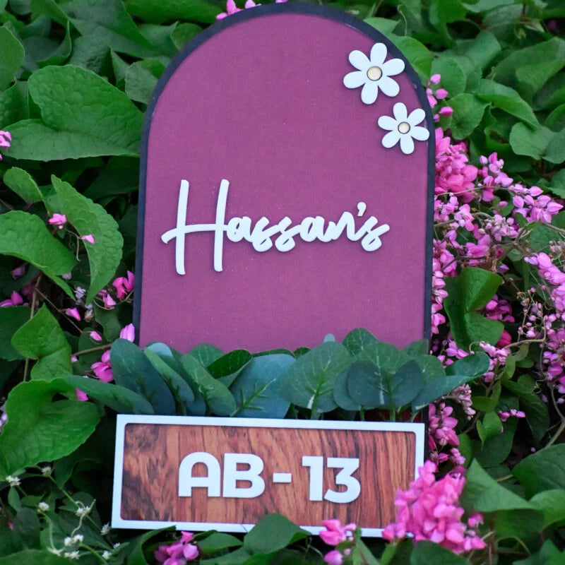 House Name Planter Lavender & Maroon And Aqua Green
