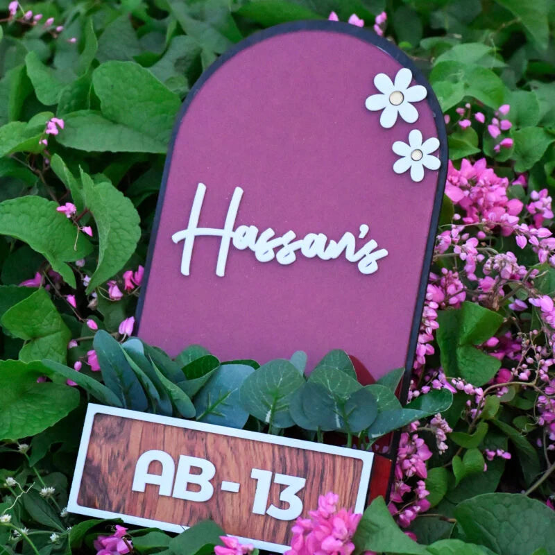 House Name Planter Lavender & Maroon And Aqua Green