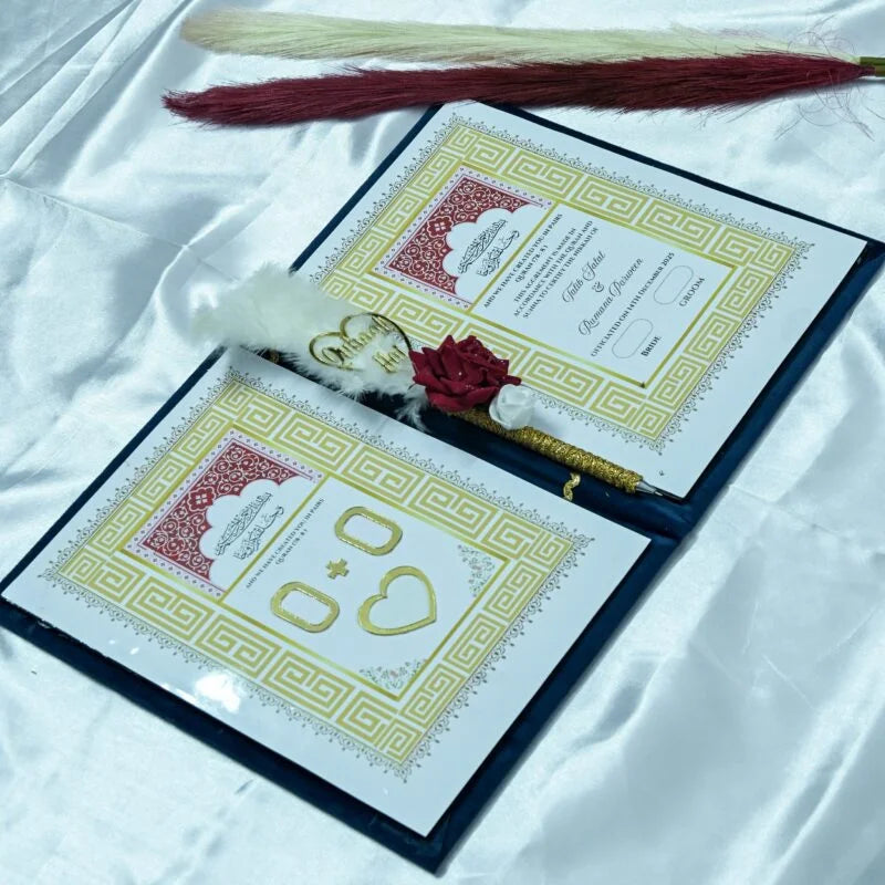 Star Design Nikah Nama Red &Navy Blue