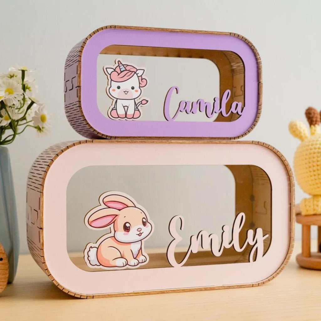 Custom Piggy Bank With Name - Kids Coin Bank Baby Shower Gift