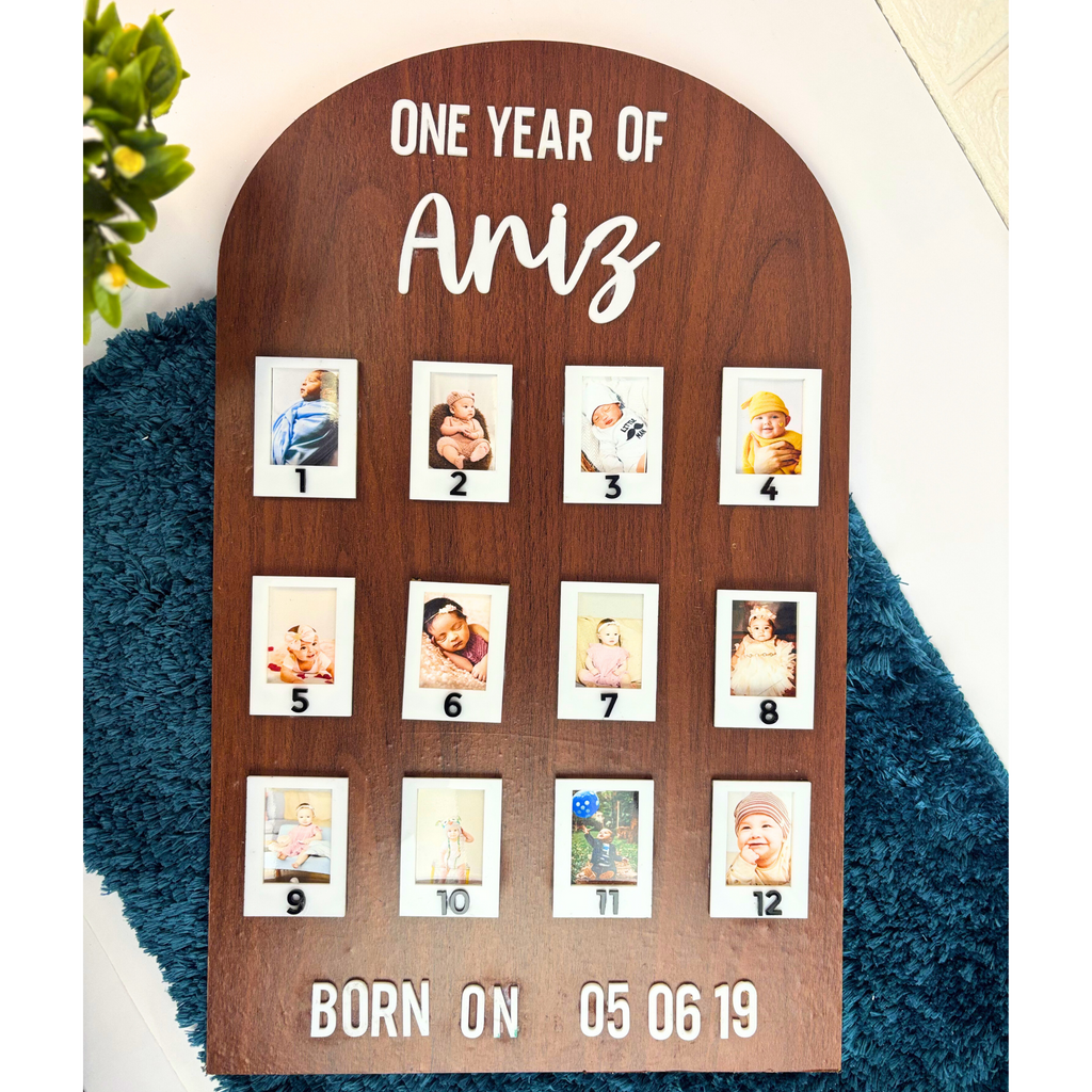 12 Month Photo Frame - Baby Birthday Gift